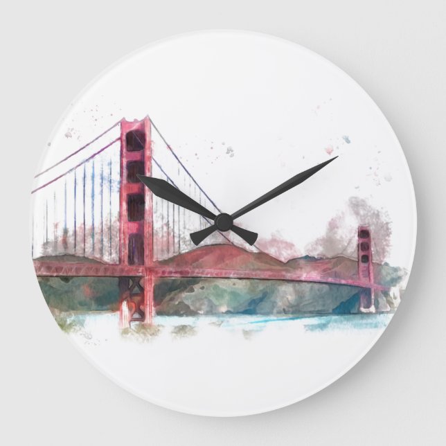 Reloj Redondo Grande San Francisco, CA - Puente Golden Gate (Anverso)
