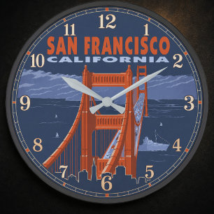 Reloj Redondo Grande San Francisco California Golden Gate Bridge