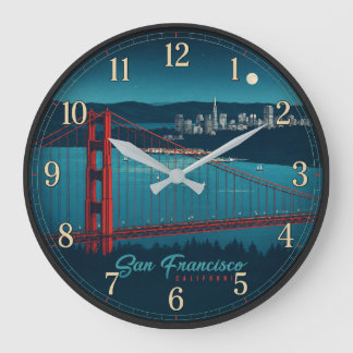 Reloj Redondo Grande San Francisco California Golden Gate Bridge 