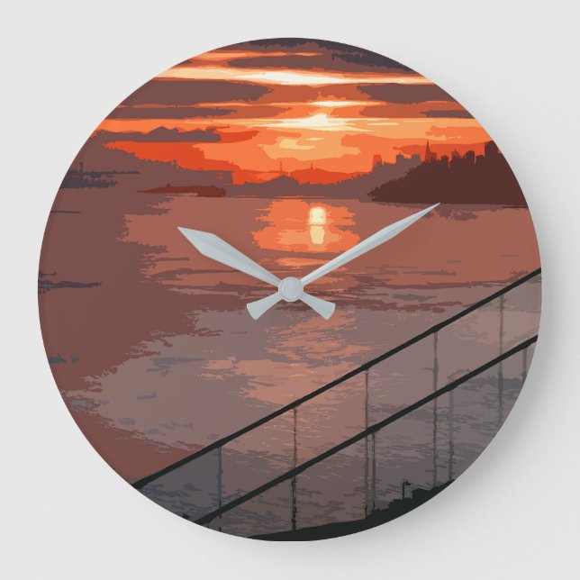 Reloj Redondo Grande San Francisco Sunrise Retro (Anverso)