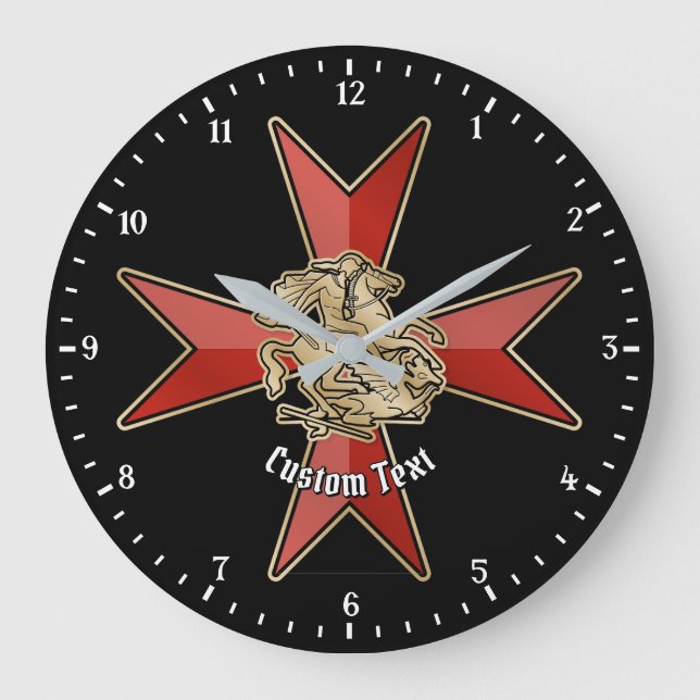 Reloj Redondo Grande San Jorge sobre Cruz de Malta (Anverso)