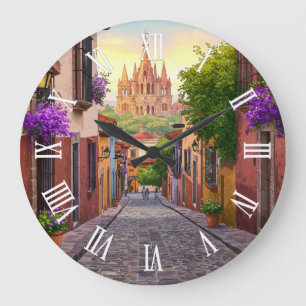Reloj Redondo Grande San Miguel de Allende México Viaje Acuarela