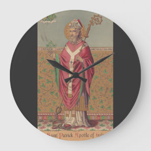 Reloj Redondo Grande San Patricio de Irlanda Arte Céltico Sagrado