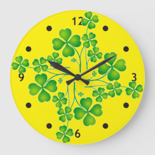 Reloj Redondo Grande San Patrick's Day Clover / Shamrock + tus ideas