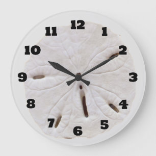 Reloj Redondo Grande Sand Dollar Beach Seashelbeach Natural Trendy