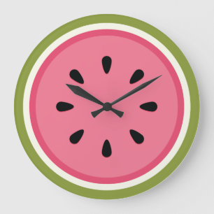 Reloj Redondo Grande sandía rosa