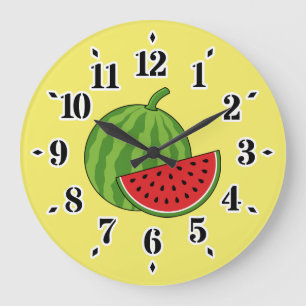 Reloj Redondo Grande sandía y rebanada
