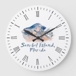 Reloj Redondo Grande Sanibel Island Seashells 