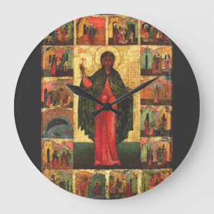 Reloj Redondo Grande Santa Anastasia la Libertadora Arte Bizantino