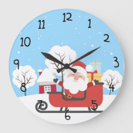 Reloj Redondo Grande Santa and Sleigh