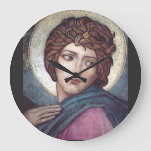 Reloj Redondo Grande Santa Brígida de Kildare Arte Céltico Sagrado