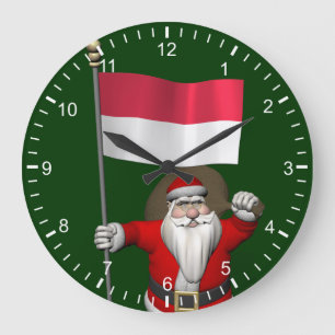 Reloj Redondo Grande Santa Claus Con El Fin De Indonesia