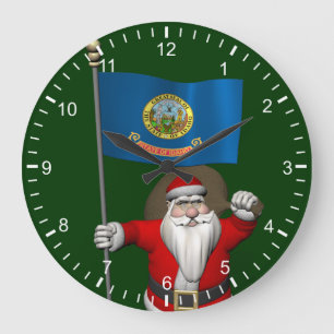 Reloj Redondo Grande Santa Claus Con El Firma De Idaho