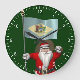 Reloj Redondo Grande Santa Claus Con El Firme De Delaware