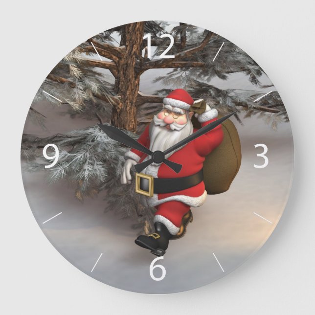 Reloj Redondo Grande Santa en el Bosque (Anverso)