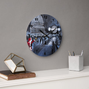 Reloj Redondo Grande Santa en Londres Pintura de Alfred Fox