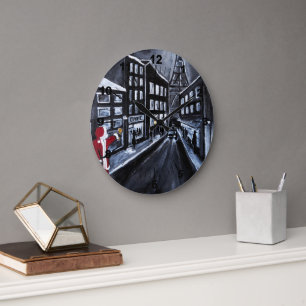 Reloj Redondo Grande Santa en París Pintura de Alfred Fox