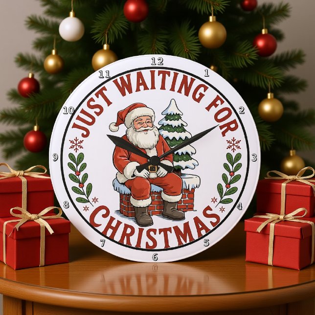 Reloj Redondo Grande Santa Esperando a los Navidades (Subido por el creador)