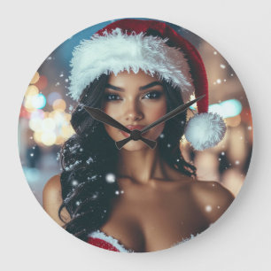 Reloj Redondo Grande Santa Girl - Ho Ho Ho - Navidad