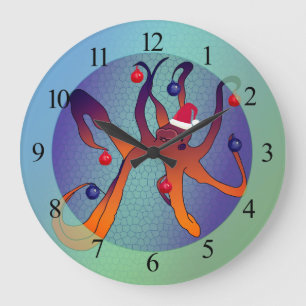 Reloj Redondo Grande Santa Octopus