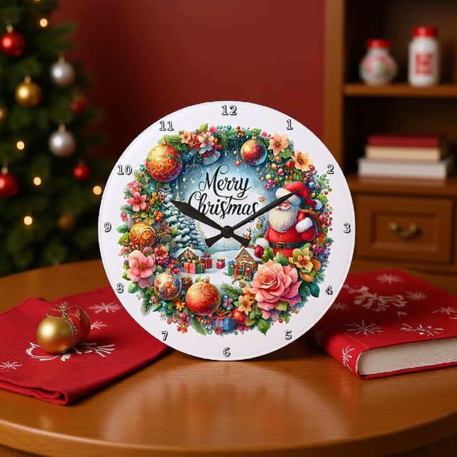 Reloj Redondo Grande Santa Rodeada por una corona floral (Subido por el creador)