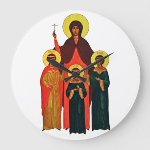 Reloj Redondo Grande Santa Sofía y sus hijas las virtudes eternas