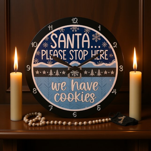 Reloj Redondo Grande Santa Stop Here Cookies (Subido por el creador)