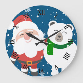 Reloj Redondo Grande Santa y Bear