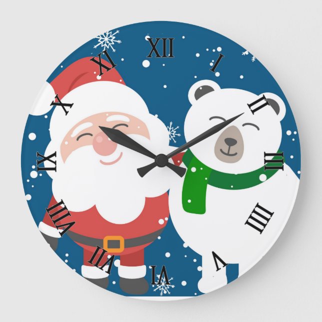 Reloj Redondo Grande Santa y Bear (Anverso)