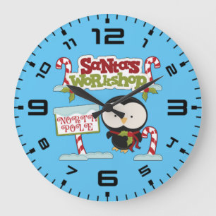 Reloj Redondo Grande Santa's Workshop Penguin