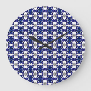 Reloj Redondo Grande Sapphire Diamond Gemstone Art Blue
