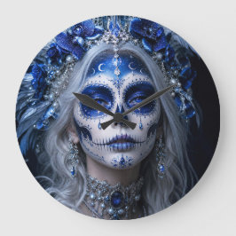 Reloj Redondo Grande Sapphire Moon Calavera – Azul Celestial