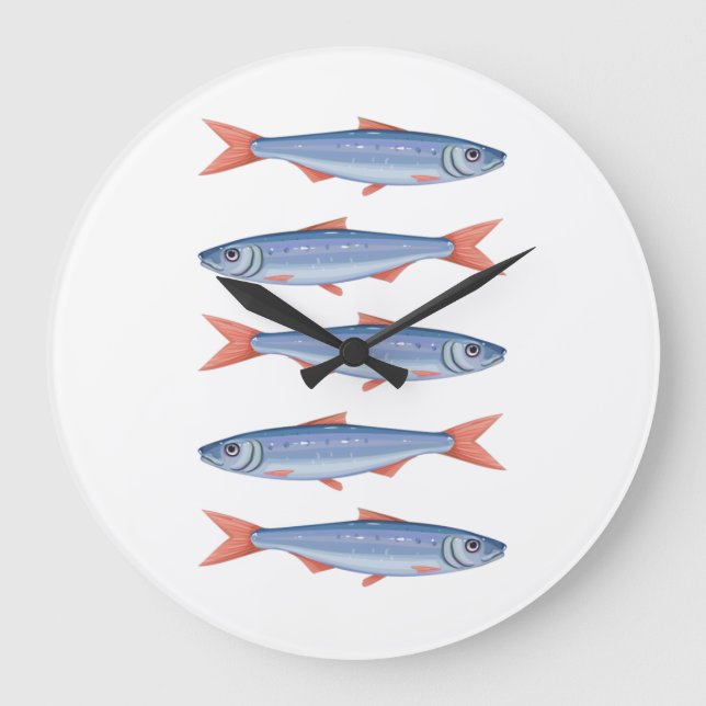 Reloj Redondo Grande Sardinas (Anverso)