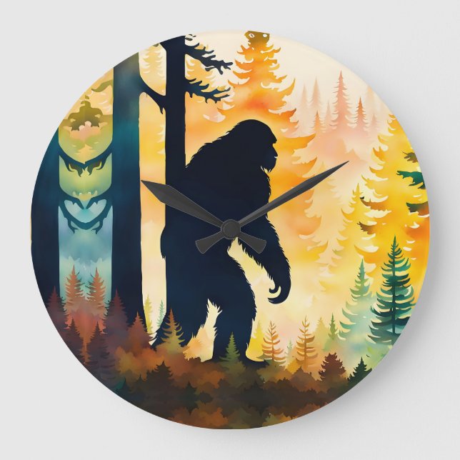 Reloj Redondo Grande Sasquatch Otumn Landscape Sunset (Anverso)