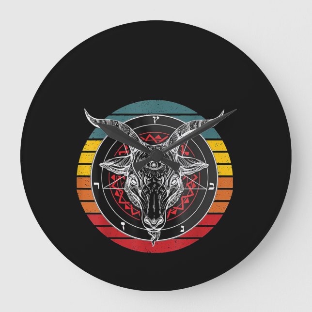 Reloj Redondo Grande Satan Goat, regalo de cabra (Anverso)