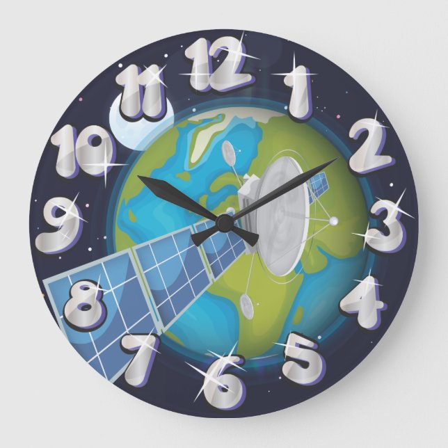 Reloj Redondo Grande Satélite (Anverso)