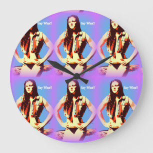 Reloj Redondo Grande say what bikini girl clock