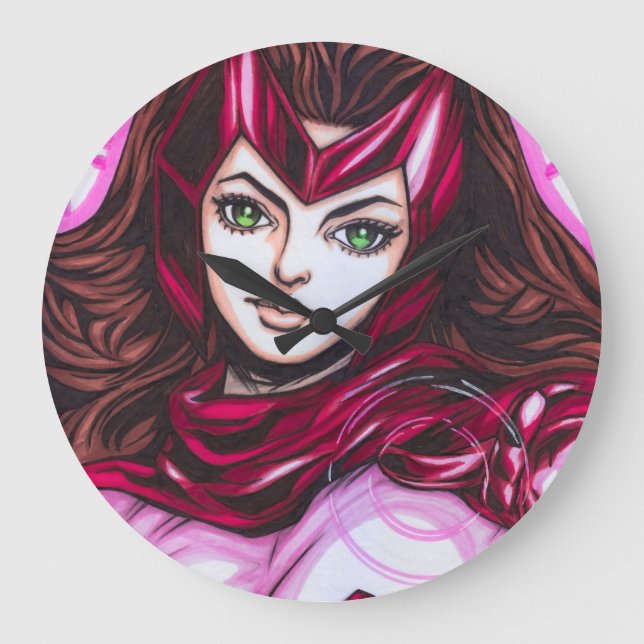 Reloj Redondo Grande Scarlet Witch ~ Wanda Maximoff (Anverso)