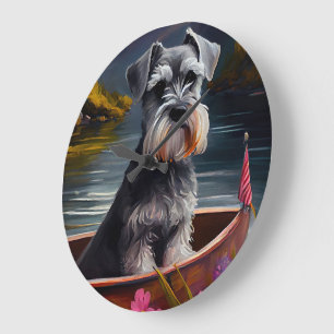 Reloj Redondo Grande Schnauzer en una paleta: Una aventura escénica