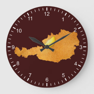 Reloj Redondo Grande Schnitzel vienés - Mapa De Austria