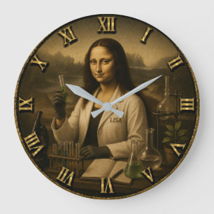 Reloj Redondo Grande Scientist Funny Mona Lisa Science Lab Gift