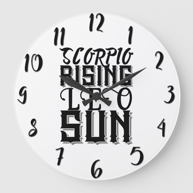 Reloj Redondo Grande Scorpio Ascendente Leo Sol Astrología Horóscopo Zo (Anverso)