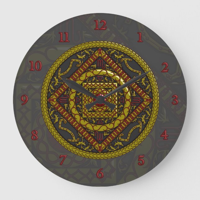 Reloj Redondo Grande Scorpio Mandala Clock (Anverso)