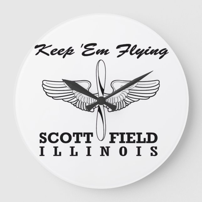 Reloj Redondo Grande Scott Field (Base de la Fuerza Aérea), Belleville, (Anverso)