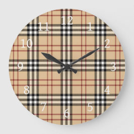 Reloj Redondo Grande Scottish Tartan Pattern    