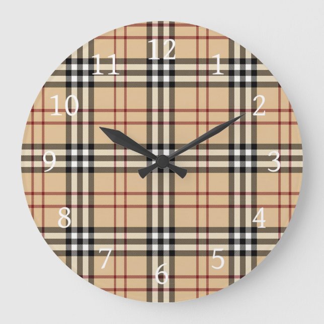 Reloj Redondo Grande Scottish Tartan Pattern     (Anverso)