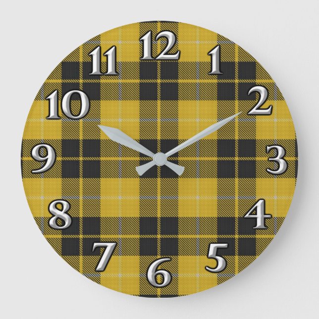 Reloj Redondo Grande Scottish Time Accents Clan Barclay Tartan (Anverso)