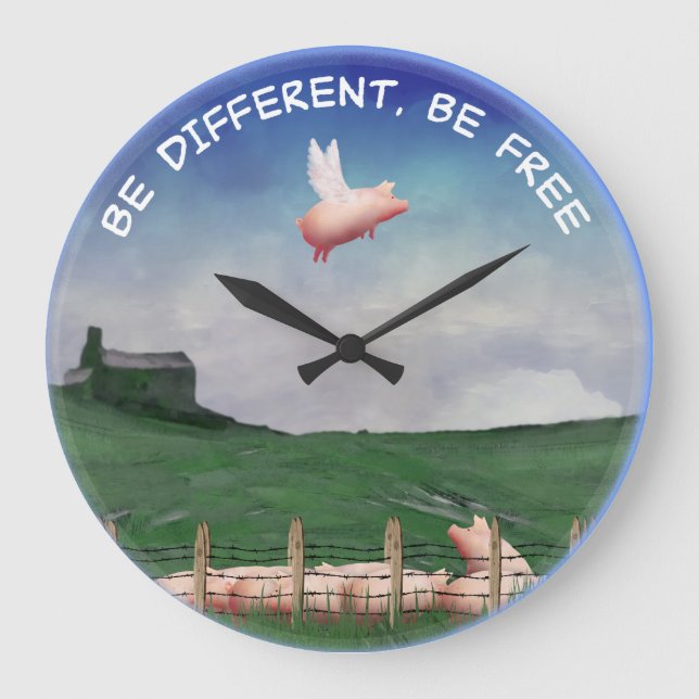 Reloj Redondo Grande Sé diferente, sé libre (Anverso)