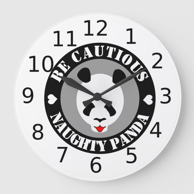 Reloj Redondo Grande Sea cauteloso con el Panda de la nana (Anverso)