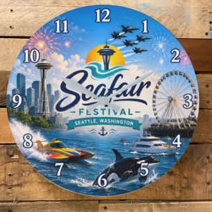 Reloj Redondo Grande Seafair Festival Seattle Washington Nautical 
